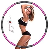 KOVEBBLE Hula Reifen für Erwachsene, Gewichteter Fitness Hoop Reifen, 8 Hulla Hoop Kinder,Hula Fitnesskreis zum Sport, Hullahub Reifen zum Abnehmen Sportg