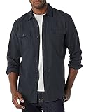 Amazon Essentials Slim-fit Long-Sleeve Solid Flannel Shirt Hemd, Schwarz, XL