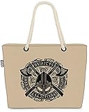 VOID Wikinger Helm Wappen Strandtasche Shopper 58x38x16cm 23L XXL Einkaufstasche Tasche Reisetasche Beach Bag