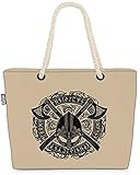 VOID Wikinger Helm Wappen Strandtasche Shopper 58x38x16cm 23L XXL Einkaufstasche Tasche Reisetasche Beach Bag