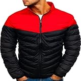 ZDDHOODY Winterjacke Herren Parka Daunen Jacke Parka Stehkragen Reißverschluss Winter Jacke Warmer Übergangsjacke Outdoorjacke Windjacke Windbreaker Freizeitjacke Leicht Puffer Jacke Softshelljack