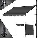 KESSER® Klemmmarkise mit Handkurbel Balkon, Balkonmarkise ohne Bohren, UV-beständig höhenverstellbar wasserabweisend, Sonnenschutz, Terrassenüberdachung, einfache Montage 300