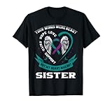 Blaugrün mit Schleife und Flügeln für Suicide Awareness Prevention Sister T-S