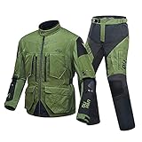 LITI 2-teiler Motorradkombi Herren Motorradjacke + Motorradhose Textil Wasserdicht Winddicht Mit Protektoren Für Alle Wetter,Radsport, M