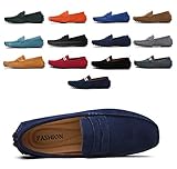 AARDIMI Herren Mokassins Bootsschuhe Wildleder Loafers Schuhe Flache Fahren Halbschuhe Beiläufig Slippers Hausschuh (40 EU, Z-Blau)