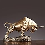 LGYKUMEG Cattle Skulptur Kuh Statue Maskottchen Exquisite Handwerk Ornament Bull Home Büro Dekoration Tier Figur Geschenk, Stier Harz Dekoration Tier Skulptur, Abstrakte Tier Skulp