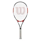 Wilson Tennisschläger Fusion XL, für Anfänger und Freizeitspieler, schwarz/rot, WRT30270U3