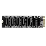 Varadyle M.2 NGFF B-Key SATA zu SATA 3 5 Port Erweiterungs Karte 6 Gbit/S Erweiterungs Karte JMB585 Chipsatz UnterstüTzt SSD und HDD