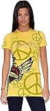 Ed Hardy T-Shirt Love and Peace Gelb XS