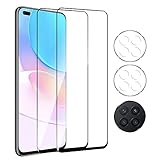 Pkila kompatibel mit Huawei Nova 8i Schutzfolie Panzerglas, 2 Stück Panzerglasfolie + 2 Stück Kamera Glasfolie Blasenfrei 9H-Härte-Displayschutzfolie Anti-Fingerabdruck Kamera Panzerg