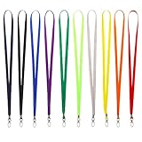 Popuppe 10 Stücke Schlüsselbänder Umhängebänder Nylon Lanyards Schönes Umhängeband Bunt Schlüsselband mit Drehbarem Metallclip für Ausweise, Impfpass Erw