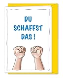 XL Karte DU SCHAFFST DAS - Karte zum Glück wünschen, Daumen drücken, viel Erfolg bei Prüfungen, Abitur, Examen - inklusive Umschlag (DIN A5)