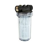 Grafner Vorfilter für Hauswasserwerke und Gartenpumpen, mit Filtereinsatz, lange Ausführung, 1“ IG und 2x 1“ AG Adapter, 5,5 bar, 6000 l/h, Filter Pump