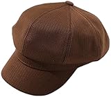 FGHDFH Ballonmütze Achteckiger Hut Damen Baskenmütze Barett Wintermütze Maler Künstler Visor Baskenmütze Herbst Winter Retro Schiebermütze,