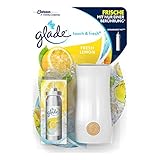 Glade Touch & Fresh (Brise One Touch) Mini Spray, Raumduft, Halter inkl. 1 Nachfüller, Fresh Lemon (Limone), 10