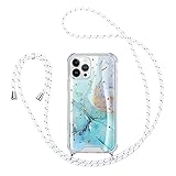 Pnakqil Handykette Hülle für Samsung Galaxy S7 5,1', Glitzer Marmor Hülle mit Kordel Silikon TPU Bumper Handyhülle mit Kordel zum Umhängen Schutzhülle mit Band für Samsung S7, Weiß grau 3