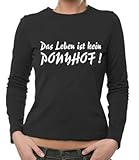 Touchlines Girlie Langarm T-Shirt Das Leben ist kein Ponyhof, black, M, B6088