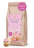 GoodBake Buttercreme Fertigmischung (1kg) mit Erdbeer-Geschmack – gelingsichere Buttercreme-Mischung – z.B. zum Einstreichen & Garnieren, Topping für Cupcakes & Fondant-Torten oder als Füllung