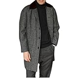 Andiwa Herren Trenchcoat Jacken Solide Oberbekleidung Lockere Passform Warm Wollmantel Mode Casual Dicke Overcoat Top