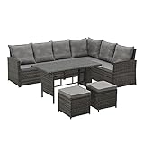 SVITA Monroe Garten-Lounge Set Polyrattan Lounge-Möbel Sitzgruppe Garten G