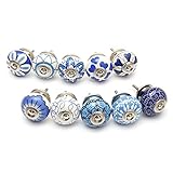 Vintage Keramik Möbelgriffe Möbel Knöpfe Schrankknopf Porzellan Griff f. Apothekerkommode /Shabby Chic Kommode Antik (10)