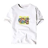 Yowablo Herren T-Shirt Oversized Tee Drucken Casual Pure Color Cotton Leinen Kurzarm Lose T-Shirt Tops (XXL,3Weiß)