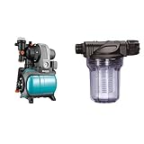 Gardena Classic Hauswasserwerk 3000/4 eco: Hauswasserpumpe mit Thermoschutzschalter, max. Fördermenge 2800 l/h (1753-20) & Pumpen-Vorfilter für Wasserdurchfluss bis 3000 l/