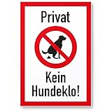 Komma Security Privat - Kein Hundeklo Keine Hundetoilette - Kunststoff Schild Hunde kacken verboten - Verbotsschild Hundeverbotsschild Verbot Hundeklo Hundekot Hundehaufen Hundekack