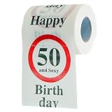 GOODS+GADGETS Lustiges Fun Klopapier zum 50. Geburtstag Toilettenpapier Geschenkartikel Geburtstags-Dekoration 50 und Sexy!