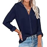 Outdoor Casual Style Herbst und Winter Blusenoberteile DamenoberteilPulli Freizeit Sport Fitness Mode Damen Winter Langarm Knopftasche Freizeithemd Top