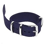 Auntoo 18mm Nylon Uhrenarmband Durchzugsband Armband Uhrband Watch Strap-Dunkel B