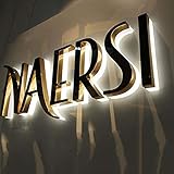 6 Moderne hinter leuchtete 3D schwimmende LED-Hausnummer, Gold, Buchstabe 0-9 & A-Z Familien adressen nummer Zeichen, beleuchtete Schilder für Außen hof Straße Einkaufs zentren und Supermärk