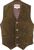 Fuente Leather Wears Lederwesten Herren Lederweste Leder Trachten Lederweste Gilet Herren Damen, Jagd Lederweste in Braun, Hellbraun (M, Braun)