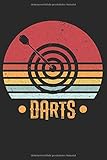 Notizbuch: Dart retro Notebook A5 liniert I Geschenk für Darter und Dart Spieler I Dartscheibe Dartpfeil 180 Journal I Turnier Wettkampf Tageb