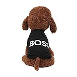 Coversolat Hundeshirt Kleine Hunde Sommer T-Shirt Weste Boss-Alphabet Drucken Hundekostüm für Französische Bulldogge C