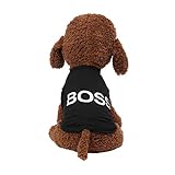 Coversolat Hundeshirt Kleine Hunde Sommer T-Shirt Weste Boss-Alphabet Drucken Hundekostüm für Französische Bulldogge C