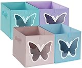 Kallax Einsatz Box Aufbewahrungsbox Stoff, Regal Faltbox Korb Kisten 30X30X30cm,Boxen Aufbewahrung mit Griffen,für regal, Würfelregal,Spielzeug,Kleidung,4er-Set (4 Farben)