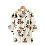 JJTXSQSMQM Kinder Badetuch Langarm Kapuzen Kinder Bademantel Cartoon Print Robe Niedlicher Tier Jungen B