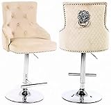 Chesterfield Bar Hocker Cream Glamour Style, Stuhl, Hochwertige Verarbeitung, schneller Versand schmutzabweisender Stoff Ausw