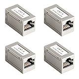 4 Stück CAT6 Kupplung LAN Kabel Adapter Netzerwerkkabel Kupplungen Patchkabel Ethernet Kabel Adapter Verbinder RJ45 Kupplung Adapter für Verlängerung Ethernet Kab