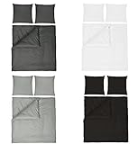 Wasserbetten-Markenshop Baumwolle Renforcé Uni Bettwäsche 200x200 cm - in 4 Farben - 3 TLG. Set 1x200x200 + 2x80x80 cm Baumwolle Renforcé Bettwäsche Uni - G