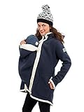 Viva la Mama I Umstandsmode Mantel Winterjacke Damen Tragejacke mit Einsatz Winter Fleece - Arctica blau - XL