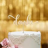 Cake Topper Danke Schriftzug - Holz - XL - Tortenaufsatz, Kuchen, Tortendeko, Tortenstecker, Kuchanaufsatz, Kuchendek