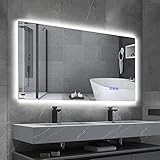 BBE 1000 x 600mm LED-Badezimmerspiegel Dimmbare hintergrundbeleuchtet Anti-Beschlag Wand-montierbarer Make-up Spiegel mit Berührungsschalter (Horizontal / Vertikal)(40 x 24 Inch)