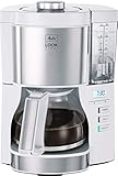 Melitta Look Timer 1025-07 Filterkaffeemaschine mit Timerfunktion, abnehmbaren Wassertank und Entkalkungsprogramm (weiß), Kunststoff, 1.25