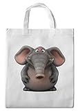 Merchandise for Fans Einkaufstasche- 38x42cm, 8 Liter - Motiv: 3D Comic Elefant stehend - 01