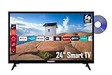 Telefunken XH24K550VD 24 Zoll Fernseher / Smart TV (HD ready, HDR, Triple-Tuner, 12 Volt Anschluss, DVD-Player) - 6 Monate HD+ inklusive [2022] [Energieklasse F]