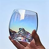 DFGDFG Regenbogenglasbecher, Wasserbecher, Eierbecher, Gebirgsglasbecher, Weinglas (370ml) - Berg Eierbecher (Capacity : 370ml, Color : Rainbow)