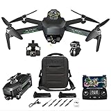 GPS-Drohnen Mit 4K Hd-Kamera Für Erwachsene, Drone Quadcopter UAV 5G WiFi FPV, GPS-Drohne Mit 3-Achsen-Gimbal, Rc-Drohne 360 ​​° Automatische Hindernisvermeidung, Mit 2 Batterien 50-Facher Zoom Vr 3D
