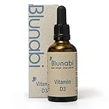 Blunabi® - Vitamin D3 Tropfen 50ml - Vitamin D hochdosiert 1000 I.E. - nachhaltige Verpackung aus Graspapier - Laborgeprüft, Jahresvorrat - Vitamin D Trop